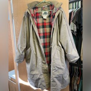 Vintage Sportables Tan and Plaid Trench Coat